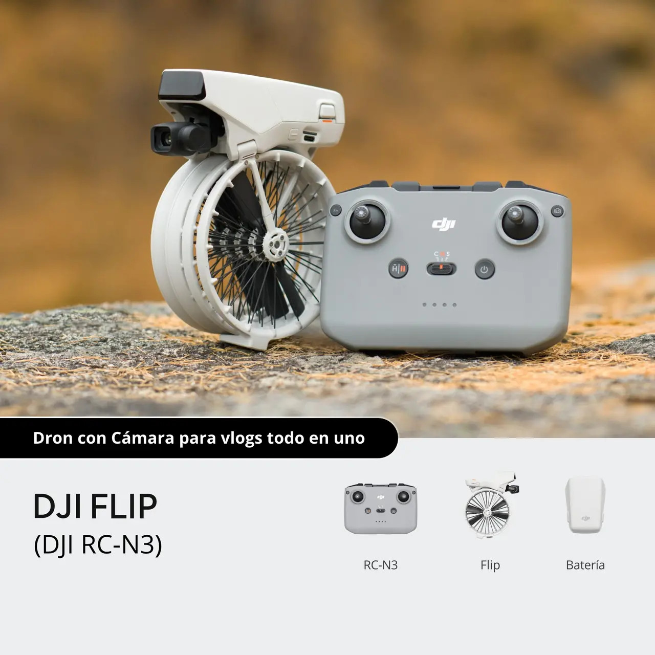 DJI Flip · Combo con DJI RC‑N3 · 1 batería