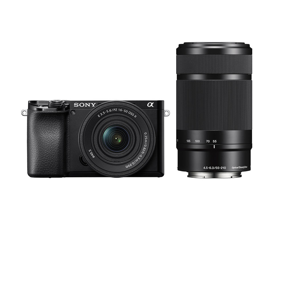 Sony α6100 · Kit doble lente 16–50 mm + 55–210 mm